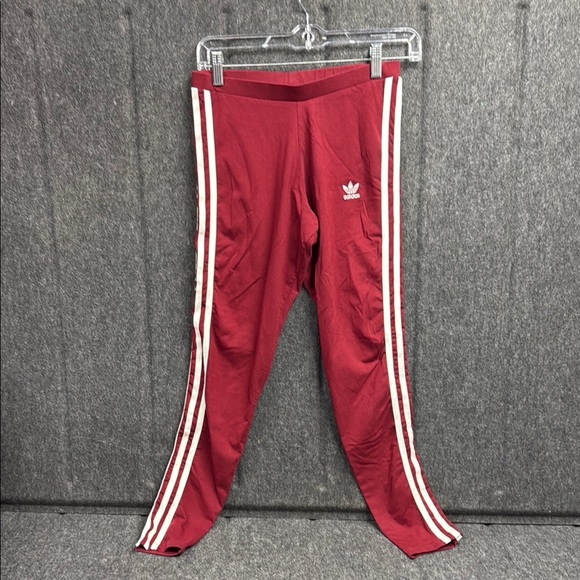 Adidas Red and White Sweatpants with Classic Stripes - Picture 1 of 3
